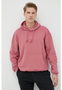 Adidas - adidas bluza męska kolor różowy z kapturem gładka. Typ kołnierza: kaptur. Kolor: różowy. Materiał: poliester, dzianina. Wzór: gładki #3
