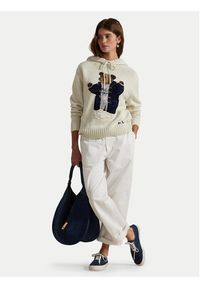 Polo Ralph Lauren Sweter 211972802001 Beżowy Relaxed Fit. Typ kołnierza: polo. Kolor: beżowy. Materiał: bawełna #4