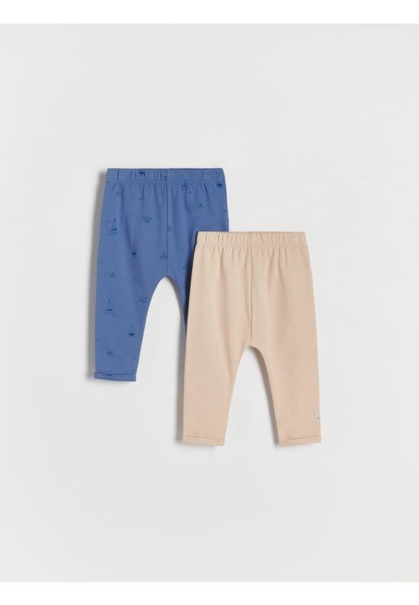 Reserved - Bawełniane spodnie 2 pack - granatowy. Kolor: niebieski. Materiał: bawełna