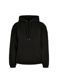Bluza damska z kapturem Urban Classics Lace Inset. Typ kołnierza: kaptur. Kolor: czarny #1