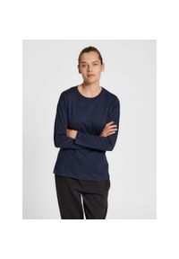 Damska koszulka z długim rękawem Hummel Red Basic. Kolor: niebieski. Materiał: bawełna. Długość rękawa: długi rękaw. Długość: długie