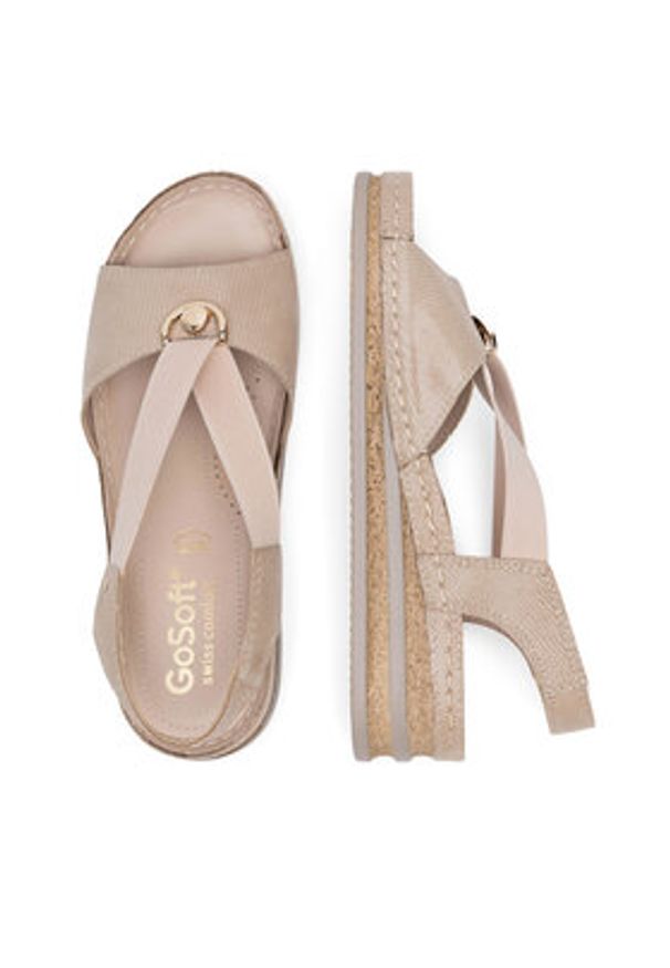 Go Soft Sandały RST-2314-02 Beżowy. Kolor: beżowy. Materiał: materiał