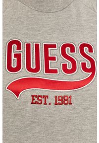 Guess - Bluza. Okazja: na co dzień. Kolor: szary. Długość rękawa: raglanowy rękaw. Wzór: aplikacja. Styl: casual #3