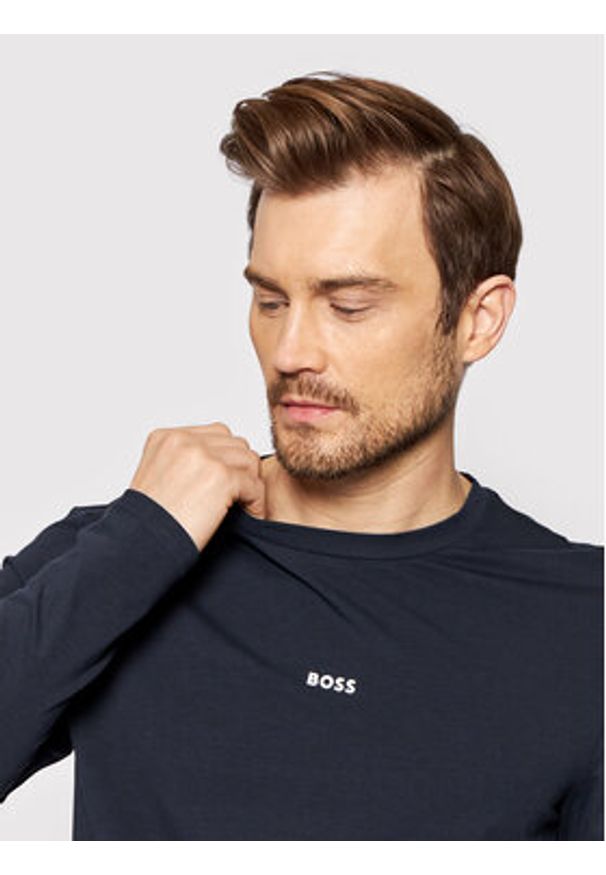 BOSS - Boss Longsleeve TChark 50473286 Granatowy Regular Fit. Kolor: niebieski. Materiał: bawełna. Długość rękawa: długi rękaw