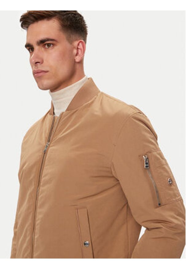 BOSS - Boss Kurtka bomber H-Comber 50519981 Beżowy Regular Fit. Kolor: beżowy. Materiał: syntetyk