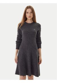 Lacoste Sukienka dzianinowa EF4161 Szary Regular Fit. Kolor: szary. Materiał: wełna