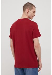 Lee Cooper t-shirt bawełniany kolor bordowy z nadrukiem. Kolor: czerwony. Materiał: bawełna. Wzór: nadruk