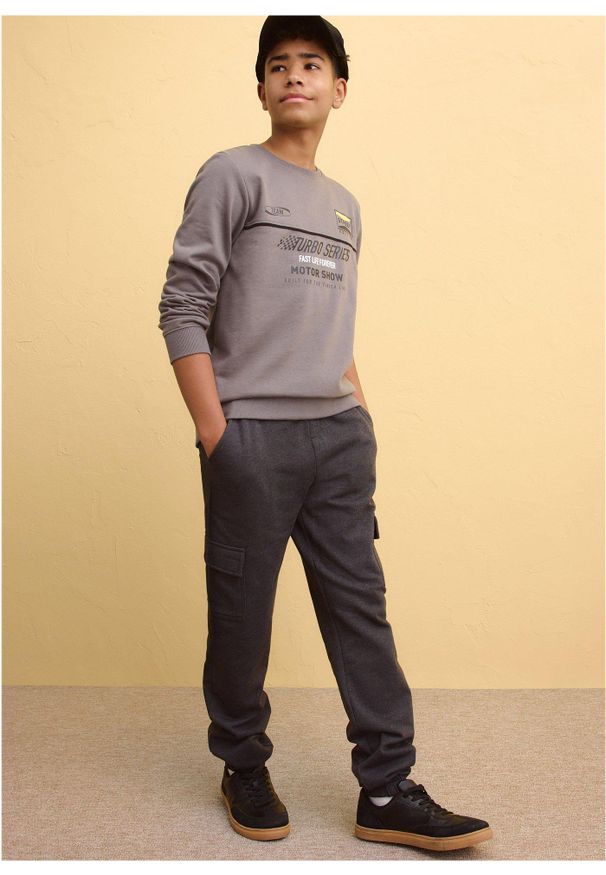 bonprix - Bluza z miękkiej mieszanki bawełny. Kolor: szary. Materiał: bawełna