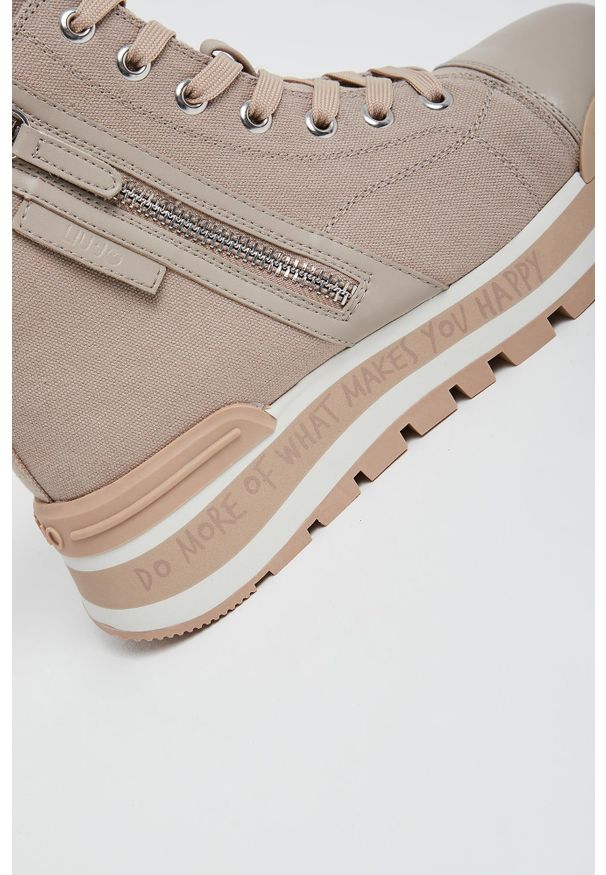 Liu Jo - Sneakersy damskie skórzane LIU JO. Nosek buta: okrągły. Zapięcie: zamek. Materiał: skóra. Szerokość cholewki: normalna