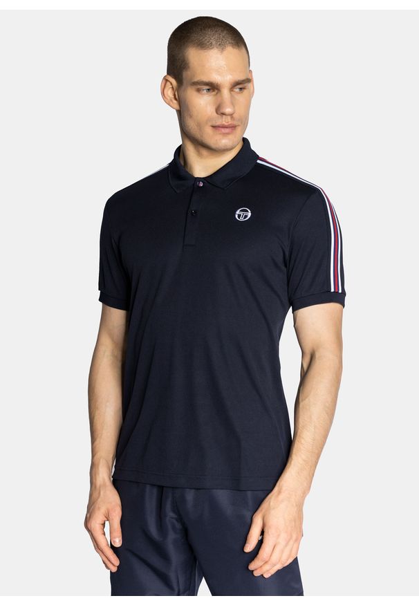 SERGIO TACCHINI - Koszulka męska Polo granatowa Sergio Tacchini Nabo NVY/BLU. Okazja: na co dzień, na spotkanie biznesowe. Typ kołnierza: polo. Kolor: niebieski. Materiał: dresówka. Styl: biznesowy, młodzieżowy, casual