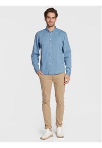 Casual Friday Koszula jeansowa Anton 20504136 Błękitny Regular Fit. Okazja: na co dzień. Kolor: niebieski. Materiał: bawełna. Styl: casual
