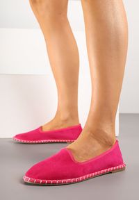 Born2be - Fuksjowe Espadryle Balerinki z Ozdobnymi Przeszyciami Firavione. Okazja: na co dzień, na imprezę. Kolor: różowy. Materiał: len. Sezon: lato. Styl: klasyczny, casual #5