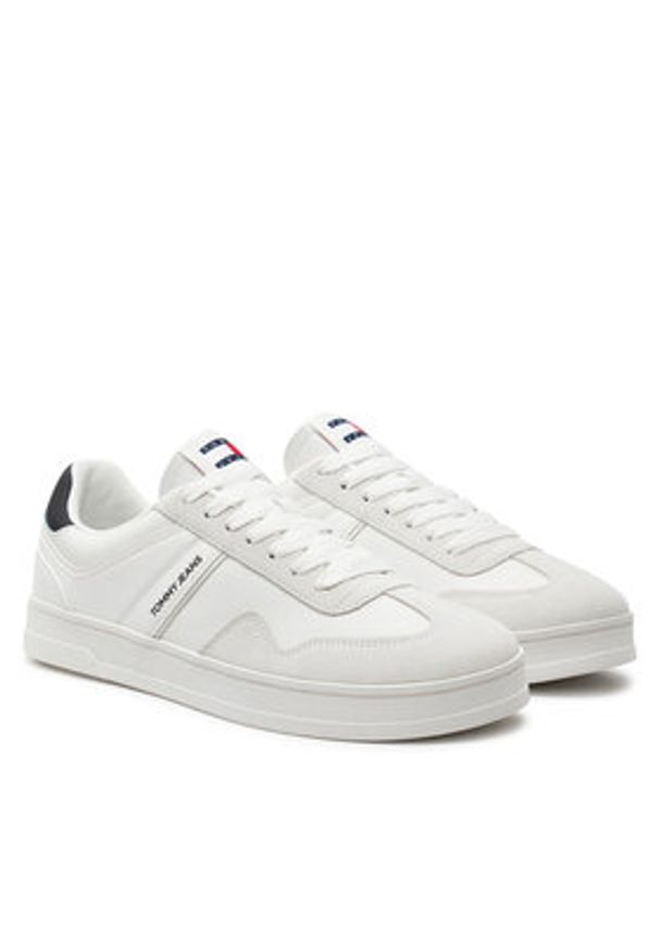 Tommy Jeans Sneakersy Tjm Leather Retro Cupsole EM0EM01414 Écru. Materiał: zamsz, skóra