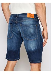 Pepe Jeans Szorty jeansowe Stanley PM800854 Granatowy Taper Fit. Kolor: niebieski. Materiał: bawełna