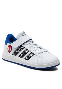 Adidas - adidas Buty Grand Court Spider-Man El K IF0925 Biały. Kolor: biały