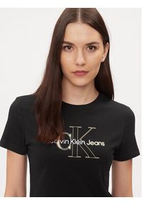 Calvin Klein Jeans T-Shirt Monologo J20J222639 Czarny Regular Fit. Kolor: czarny. Materiał: bawełna