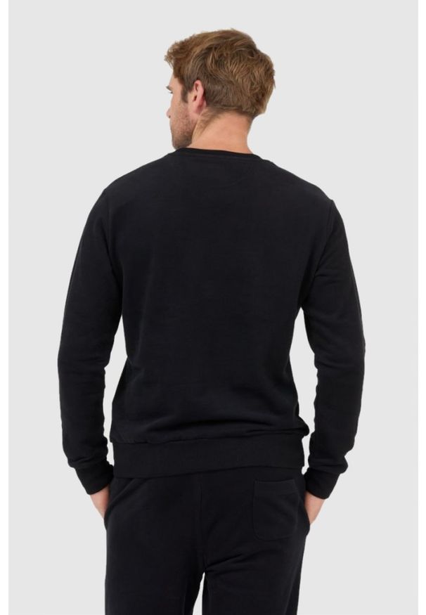 La Martina - LA MARTINA Czarna bluza męska z szarym logo, Rozmiar XXL. Kolor: czarny