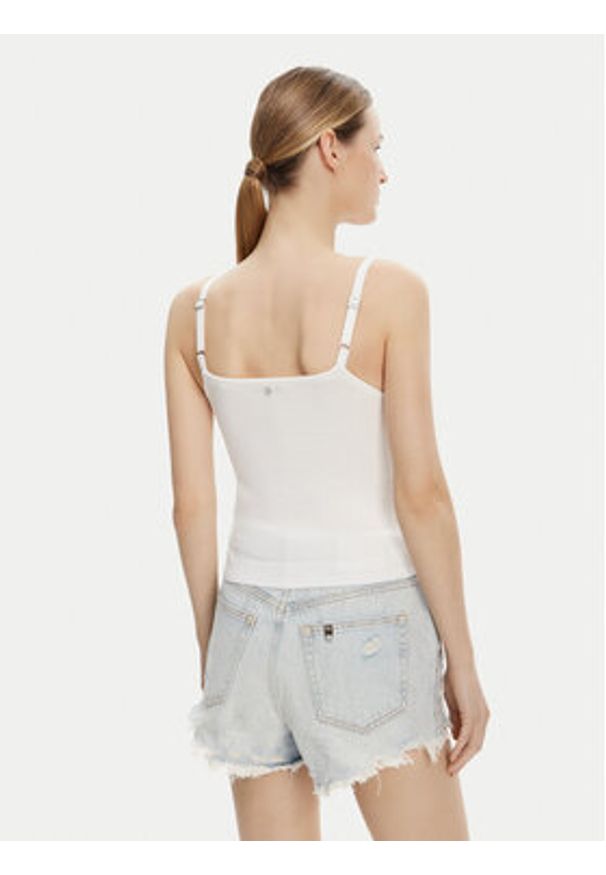 Guess Top W5GR47 Z3MN2 Biały Regular Fit. Kolor: biały. Materiał: syntetyk