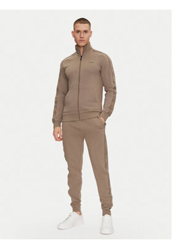 Hugo - HUGO Bluza Liam 50540933 Beżowy Regular Fit. Kolor: beżowy. Materiał: bawełna
