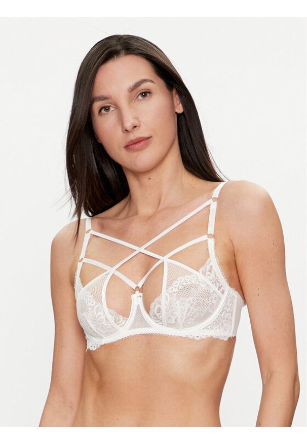 Hunkemöller Biustonosz z fiszbiną Anna 204531 Biały. Kolor: biały. Materiał: syntetyk