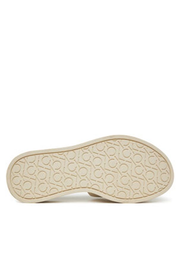 Calvin Klein Klapki Flatform Slide W/Ck Hw - Lth HW0HW02368 Écru. Materiał: skóra
