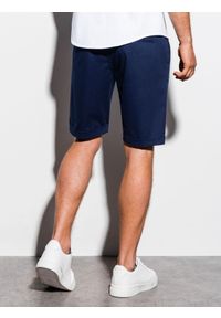 Ombre Clothing - Krótkie spodenki męskie casual W243 - granatowe - S. Okazja: na co dzień. Kolor: niebieski. Materiał: elastan, bawełna. Długość: krótkie. Sezon: lato. Styl: casual #4
