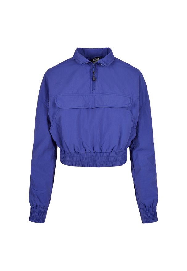 Kurtka damska Urban Classics cropped crinkle nylon. Kolor: niebieski. Materiał: nylon