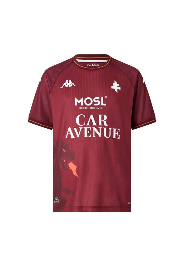 Kappa - Koszulka domowa Metz 2025/26. Kolor: czerwony. Sport: piłka nożna