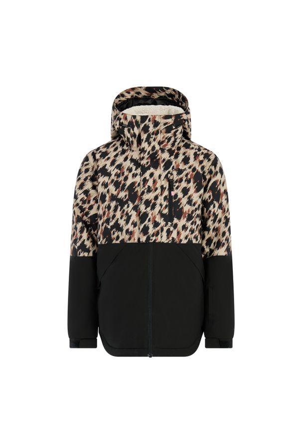 Dziewczęca kurtka narciarska Protest Leopart. Kolor: beżowy, wielokolorowy, brązowy. Sezon: zima. Sport: narciarstwo