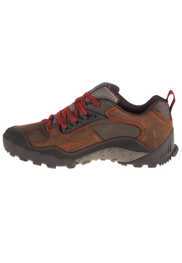 Buty trekkingowe męskie Merrell Annex Trak. Zapięcie: sznurówki. Kolor: brązowy. Materiał: skóra, materiał, guma, syntetyk. Szerokość cholewki: normalna