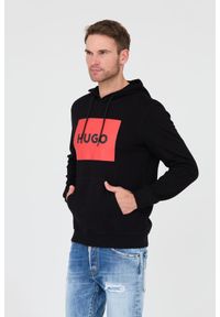Hugo - HUGO Czarna męska bluza z kapturem, Rozmiar M. Typ kołnierza: kaptur. Kolor: czarny #3