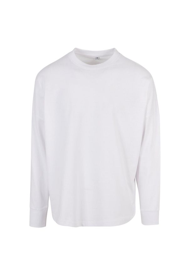 BUILD YOUR BRAND - T-shirt Unisex Dla Dorosłych Oversized Z Długim Rękawem. Kolor: biały. Długość rękawa: długi rękaw. Długość: długie
