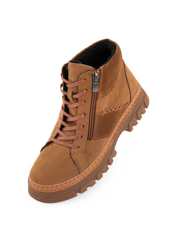 ENELL - Eleganckie Zimowe Buty dla Kobiet Nell 207 Coconut - Rozmiar 37. Kolor: brązowy. Materiał: syntetyk, skóra, materiał. Sezon: zima. Styl: elegancki