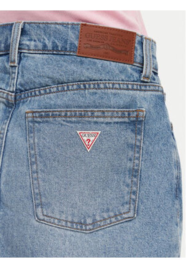 Guess Jeans Spódnica jeansowa W5GD0Q D5M4A Niebieski Regular Fit. Kolor: niebieski. Materiał: bawełna