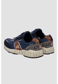 Aeronautica Militare - AERONAUTICA MILITARE Granatowe męskie sneakersy AM23, Rozmiar 44. Okazja: na co dzień. Kolor: niebieski. Materiał: tkanina, zamsz. Wzór: nadruk, haft #6