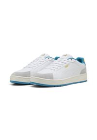 Puma - Sneakersy unisex Court Classico Sport PUMA White Tropical Blue. Kolor: niebieski, wielokolorowy, biały. Materiał: zamsz. Sport: turystyka piesza