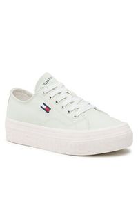 Tommy Jeans Tenisówki Flatform EN0EN02173 Zielony. Kolor: zielony. Materiał: materiał