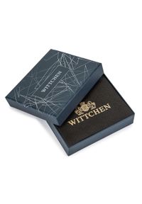 Wittchen - Męski portfel ze skóry bez zapięcia pionowy. Kolor: czarny, wielokolorowy, niebieski. Materiał: skóra. Wzór: aplikacja