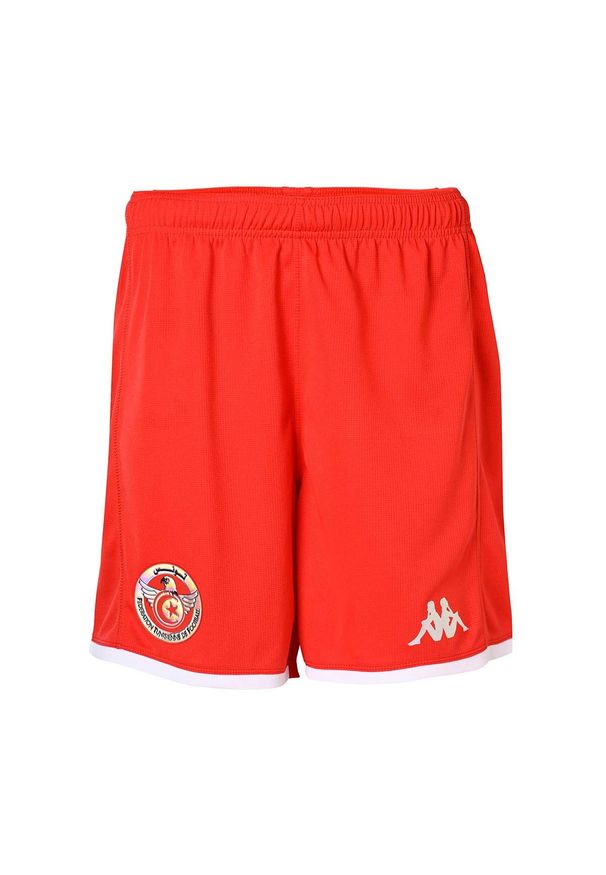 Kappa - Szorty Tunisie Kombat Ryder 2024. Kolor: czerwony, biały, wielokolorowy. Sport: piłka nożna