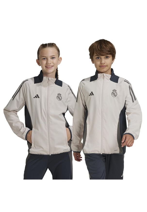 Adidas - Dziecięca bluza dresowa Real Madrid 2024/25. Kolor: różowy. Materiał: dresówka. Sport: piłka nożna
