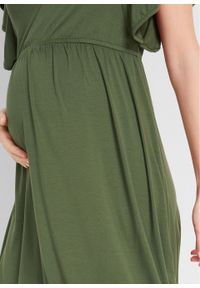 Sukienka ciążowa i do karmienia LENZING™ ECOVERO™ bonprix ciemny khaki. Kolekcja: moda ciążowa. Kolor: zielony. Materiał: materiał #6