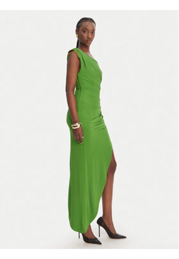 Elisabetta Franchi Sukienka koktajlowa AB-906-61E2-V450 Zielony Regular Fit. Kolor: zielony. Materiał: wiskoza. Styl: wizytowy