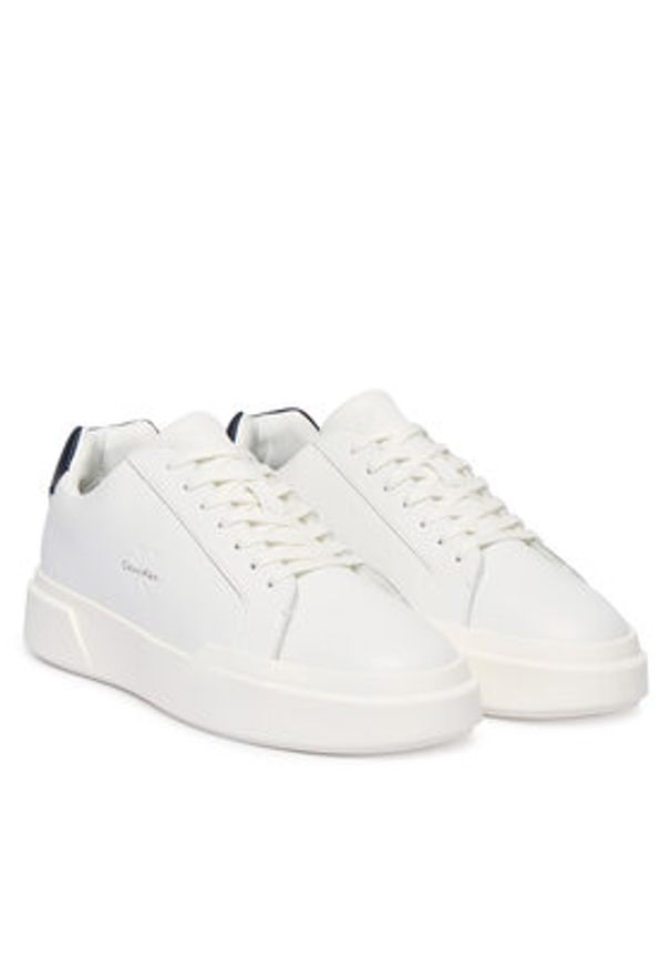 Calvin Klein Sneakersy Chunky Cupsole Laceup Lth YM0YM01344 Biały. Kolor: biały. Materiał: skóra
