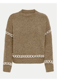 only - ONLY Sweter Amanda 15330089 Brązowy Regular Fit. Kolor: brązowy. Materiał: syntetyk #4
