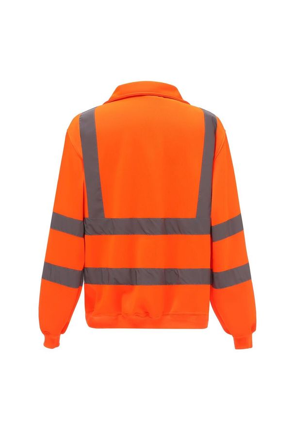 YOKO - Męska Bluza Rozpinana HiVis Quarter Zip. Kolor: żółty, pomarańczowy, wielokolorowy