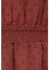 only - Only sukienka kolor bordowy mini rozkloszowana. Kolor: czerwony. Materiał: tkanina. Długość rękawa: długi rękaw. Długość: mini #5