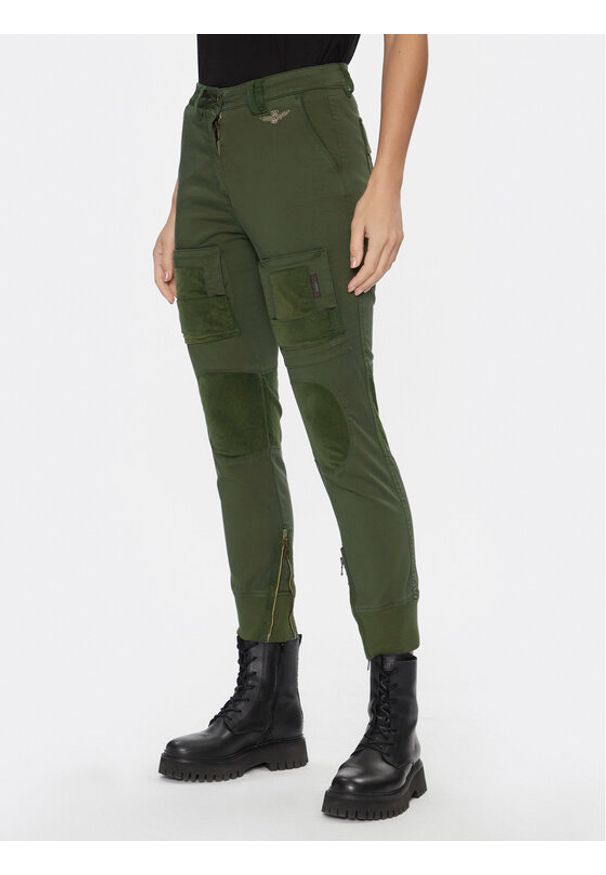 Aeronautica Militare Spodnie materiałowe 232PA1567DCT3017 Zielony Regular Fit. Kolor: zielony. Materiał: bawełna