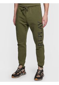 Replay Spodnie dresowe M9941.000.22890P Zielony Regular Fit. Kolor: zielony. Materiał: dresówka, bawełna
