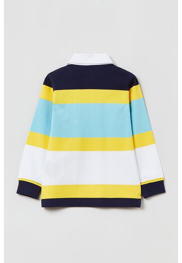 OVS longsleeve bawełniany dziecięcy kolor żółty wzorzysty. Okazja: na co dzień. Kolor: żółty. Materiał: bawełna. Długość rękawa: długi rękaw. Długość: krótkie. Styl: casual
