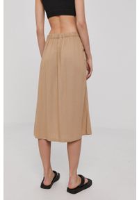Vero Moda - Spódnica. Kolor: beżowy. Materiał: tkanina #2